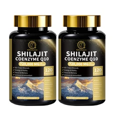 2Pack Shilajit Plus Coenzyme Q10, Extremely Potent, Energy & Focus Heart Health