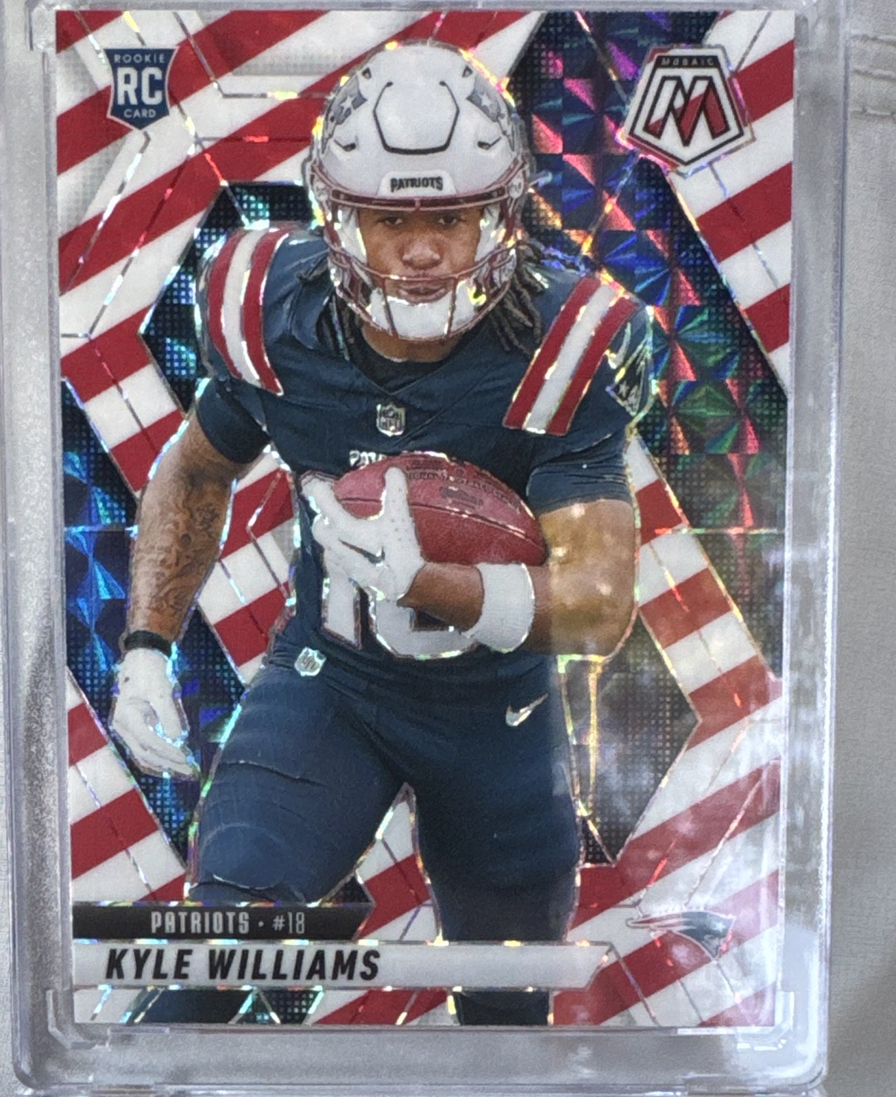 2025 Panini Mosaic - Rookies Kyle Williams #353 Red & White Stripe Prizm (RC)