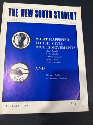 1968 New South Student SNCC Black Power Civil Rights Magazine