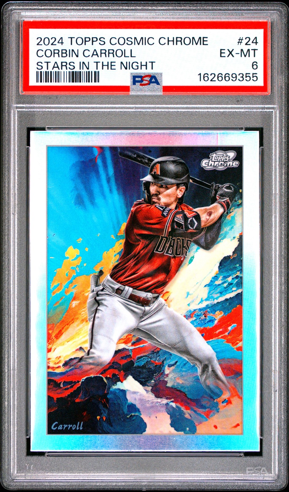 2024 TOPPS COSMIC CHROME STARS IN THE NIGHT #24 CORBIN CARROLL PSA 6 view 1