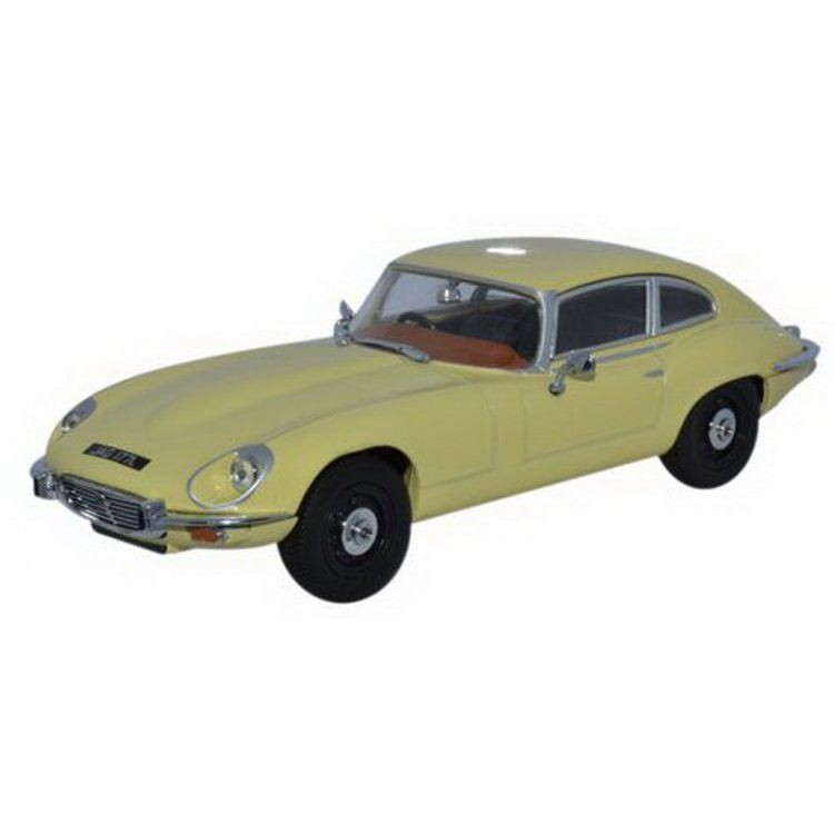 Oxford Diecast Jaguar V12 E Type Coupe - Yellow - 1:43 Die-cast Model Car