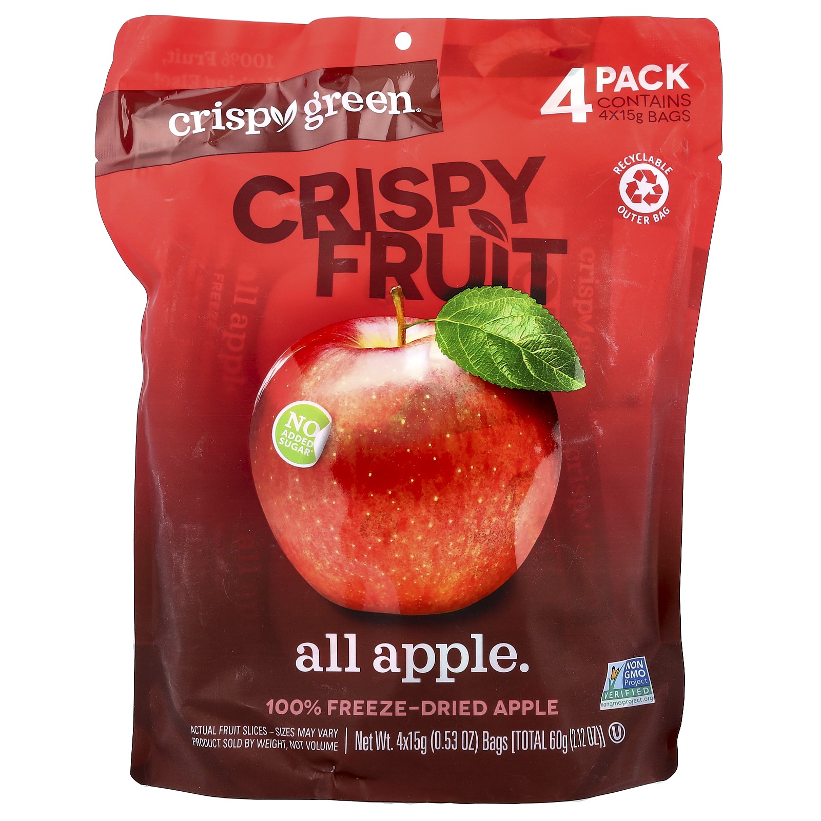 Crispy Fruit All Apple 4 упаковки по 053 унции 15 г каждая 2890₽