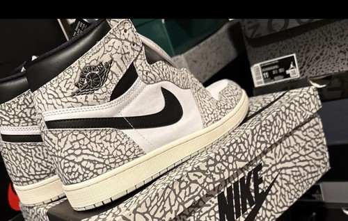 Men's Air Jordan 1 Retro High OG white cement Tech Grey/Muslin (DZ5485 052) - Picture 6 of 7