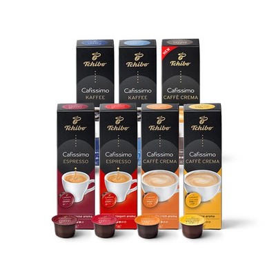 Tchibo Cafissimo Probierset Caffè Crema, Espresso und Kaffee, 70 Stück
