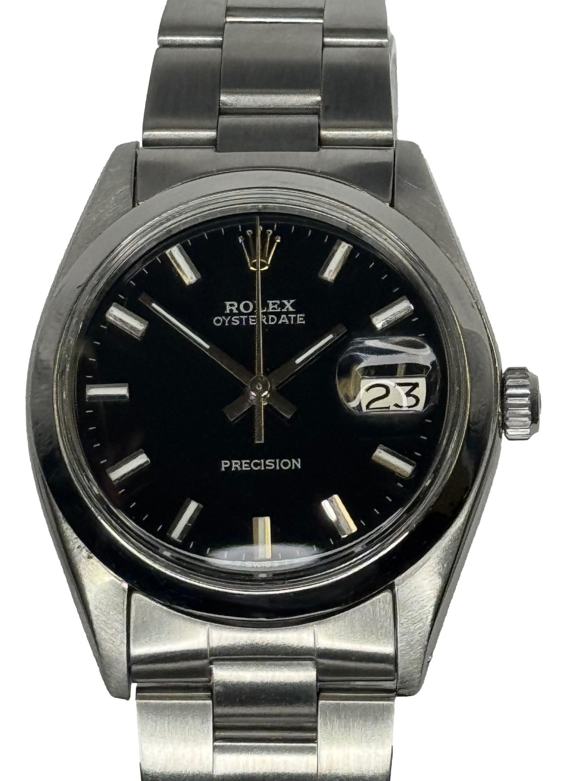 1971 Rolex Oyster-Date 6694 Black Dial Watch - Certified Authentic