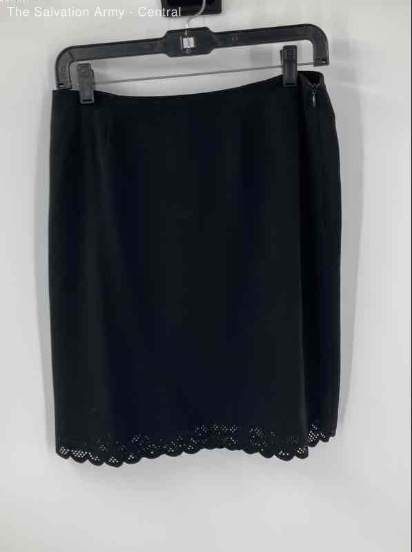 Mariella Burani Per Amuleti Womens Black Side Zip Straight & Pencil Skirt Sz 10