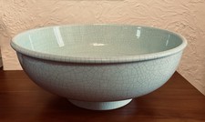 Vintage Flavia Montelupo 15" Large Celadon Green Crackle Finish Bowl New Tags