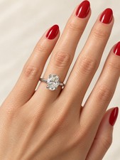 ROX platinum oval Cut lab Diamond Engagement Ring Size 2 Carat RRP 4k