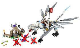 LEGO Ninjago (70748) - Zane's Titanium Dragon (No Minifigures) - 97% Complete