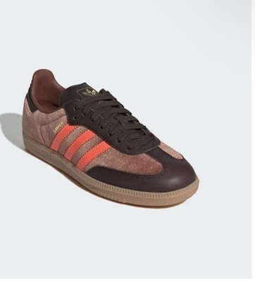New Adidas Sambas OG W Shoes Brown and Orange JS1393 Size 7.5