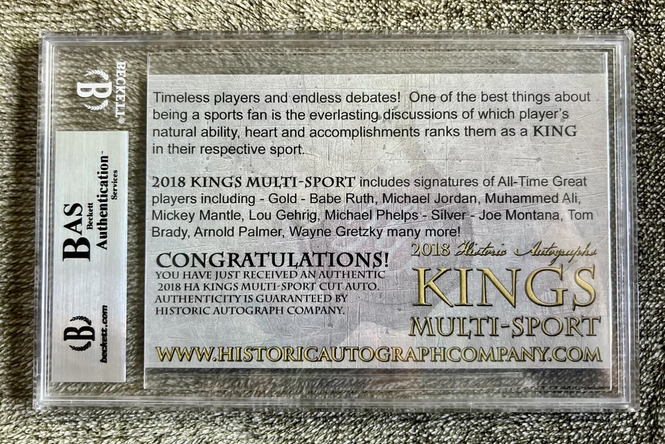 2018 HA KINGS Historic Autographs Joe DiMaggio Cut 4/18 GOLD BAS AUTHENTIC HOF💎 - Image 2 of 3