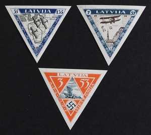 CKStamps: Latvia Stamps Collection Scott#CB18a-CB20a Mint H OG 