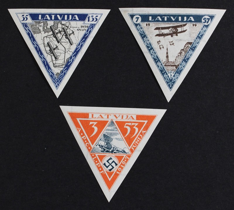 CKStamps: Latvia Stamps Collection Scott#CB18a-CB20a Mint H OG 