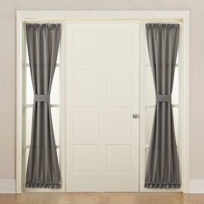 Sun Zero Barrow Energy Efficient Rod Pocket 26''W x 72''L (Pack of 1), Grey 