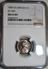 NGC MS-63 BN 1909-S/S Lincoln Cent, Razor-Sharp, Blazing, Key-Date!