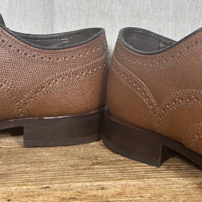 NWOB Florsheim Lexington Oxford Shoes Leather Cognac Pebble 