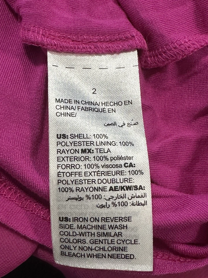 Chico's 女式内衬上衣覆盆子粉红色飘逸短袖衬衫,尺寸 2(大号) — 第 4/4 张图片