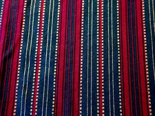 Peter Pan Fabrics Christmas Red & Green w/ Gold Metallic Stripes Fabric BTY