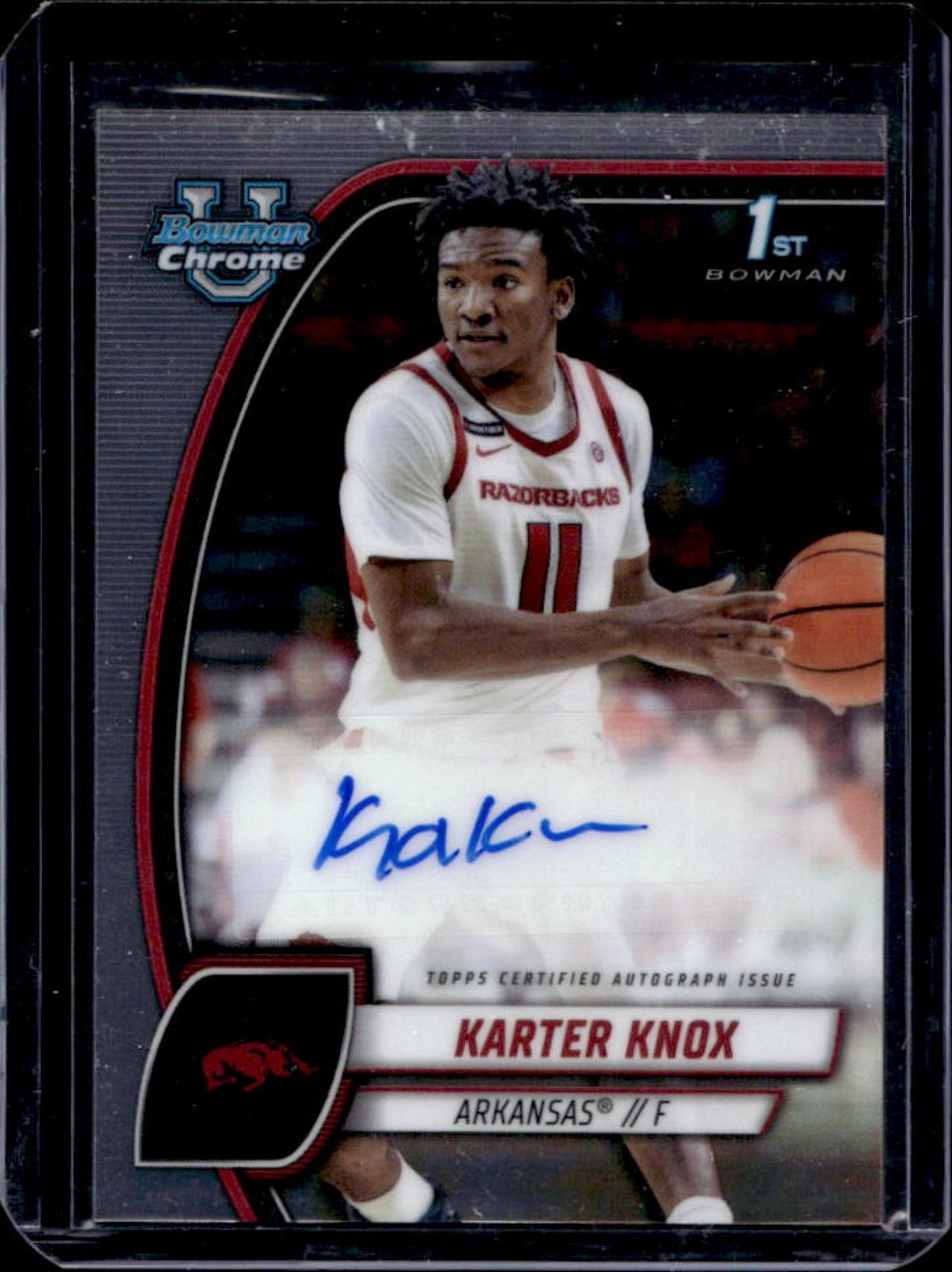 2024-25 Bowman Chrome University Karter Knox Auto 1st Prospect #41 Razorbacks