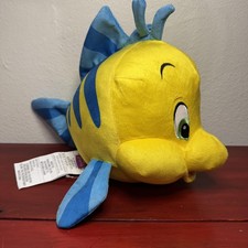 Disney Princess The Little Mermaid Flounder Plush Stuffed Animal Yellow Blue