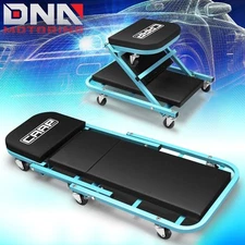 40" Folding Automotive Creeper for Garage Mechanic Rolling Under Car Sky Blue