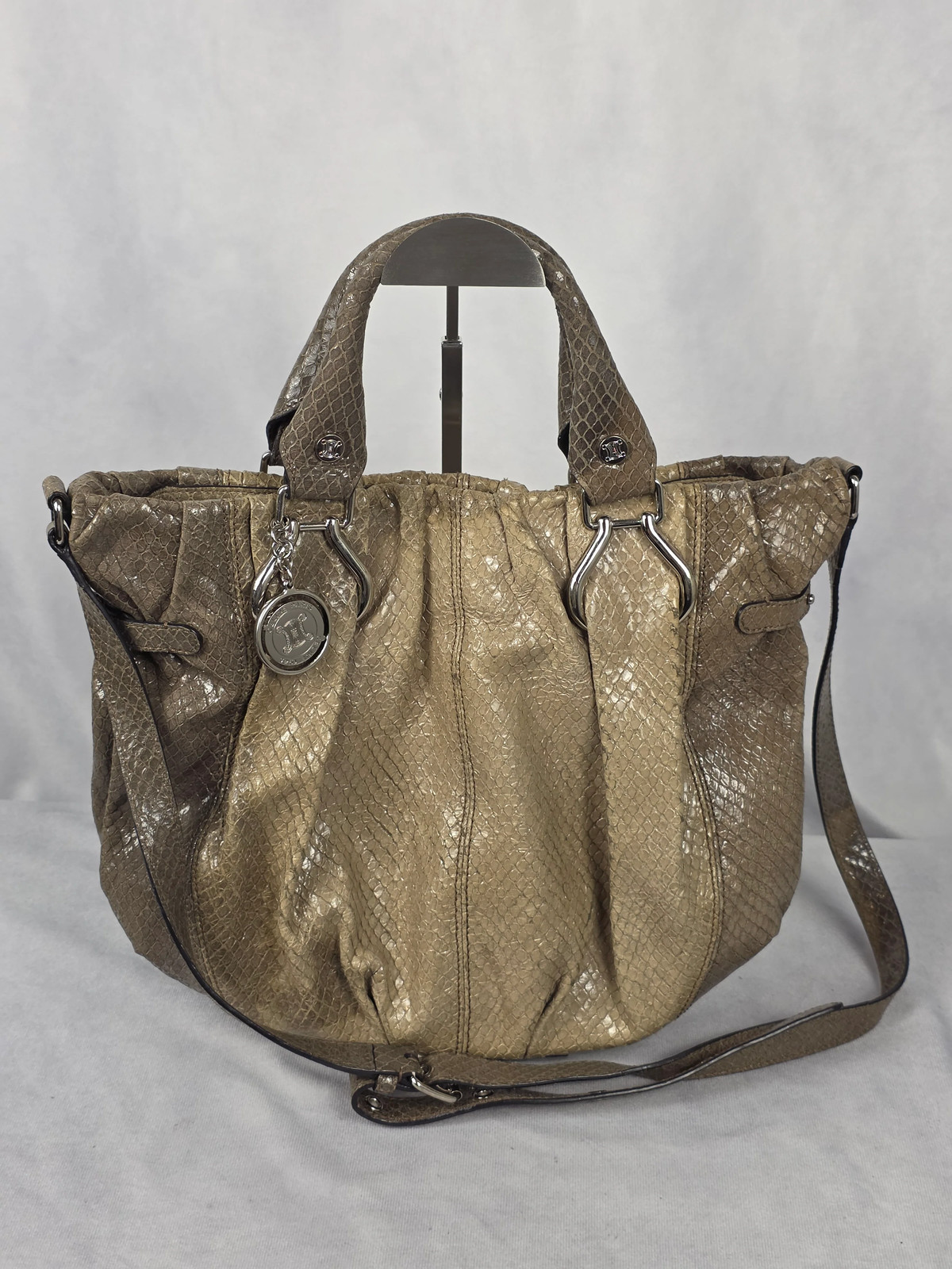 CELINE TWO TONE GREY PYTHON TWO WAY TOTE - image 4