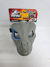 Jurassic Park Velociraptor Blue Dinosaur Dino Mask, Mattel 2018 B2