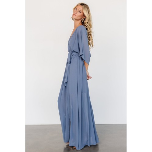 Baltic Born NWOT Kia kimono Maxi Dress Whisper Blue Bridesmaid Wedding Large - Picture 3 of 11