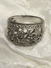 STUNNING QVC RING - DIAMONIQUE (DQCZ)  /SILVER (925)  / RING  SIZE P )