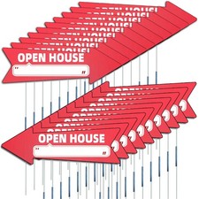 Open House Red Double - Sided Yard Sign with 16 inches x 5 inches,