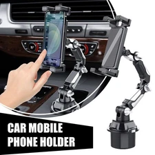 Car Cup Holder Tablet & Phone Mount, Universal Stand with Adjustable Long Arm U7