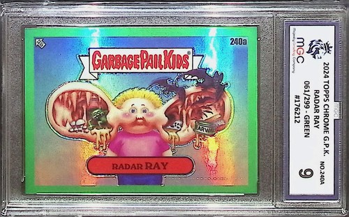 Topps 2023 Chrome Garbage Pail Kids Radar Ray Green 61/299 MGC 9 not PSA