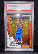 🔥2024-25 Panini Donruss Bomb Squad Anthony Edwards #13 GOLD Disco PSA9