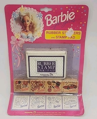 VTG 1992 Barbie Rubber Stamp Set Noteworthy Sealed NOS Sports Car Ballet 90s