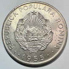 1955 Romania 50 Bani, UNC/BU Very Rare in UNC! Nice!