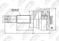 NTY Gelenksatz Antriebswelle Vorne Rechts Vorne Links für NISSAN GT-R (R35)