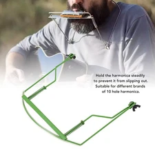 Harmonica Neck Holder Metal Non Slip 10 Hole Harmonica Brace for Performance