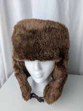NOS Soviet USSR Genuine Fur Ushanka Hat Size Vintage Trapper Size Adult Small