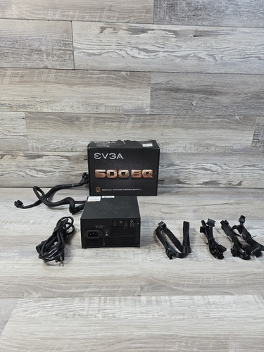 EVGA 600BQ 80+ Bronze 600W Semi Modular FDB Power Supply With Chords - Afbeelding 2 van 12