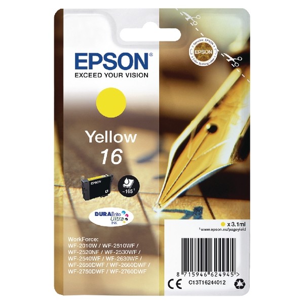 Original Epson Druckerpatrone Yellow Gelb Workforce FüLler Serie T1624-image