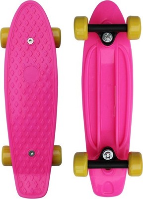 Mini Skateboard, Cruiser Skateboard for Beginners 17, Rosy 