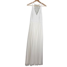 Lulu's Love Spell White Lace Back Sleeveless Lined Maxi Dress Size S. READ!