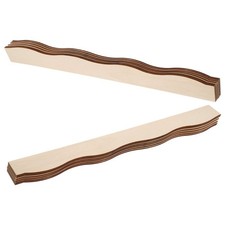 12 Stück unbehandelte Holz-Wellenbordüren – unbemalte DIY-Holzbordürenleisten