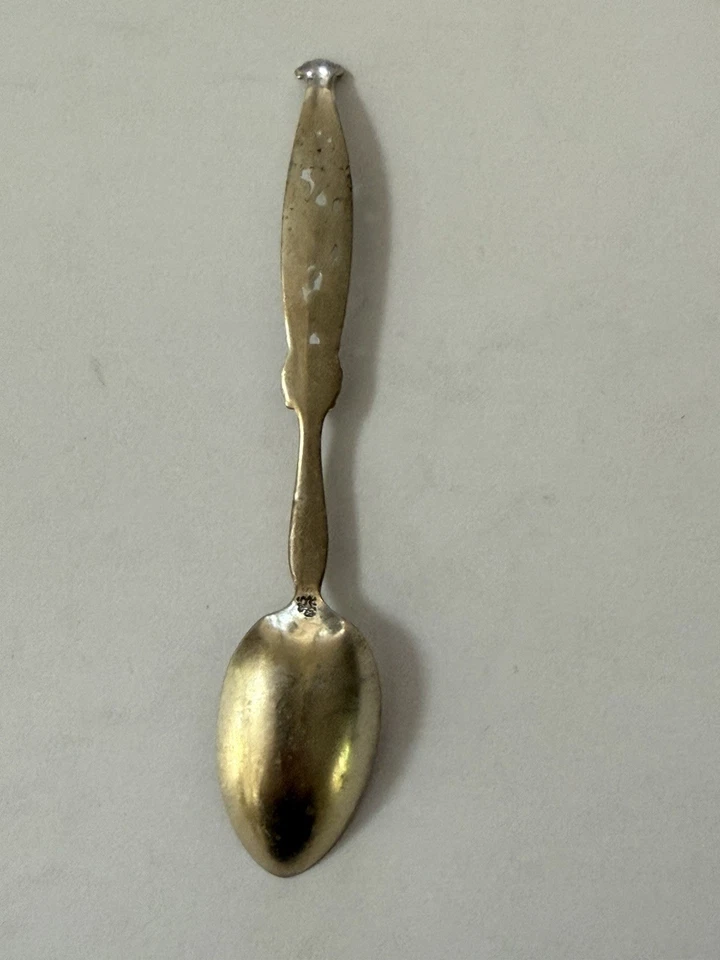 Antique Whiting sterling silver forget me not flowers coffee spoon, demitasse - Image 2 of 2