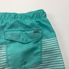 Hurley Childrens Large Fit 26W Swim Beach Trunks 9" Shorts Teal Green