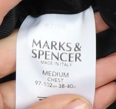 Marks and Spencer Men's Black Pea Coat Medium - Image 4 of 4