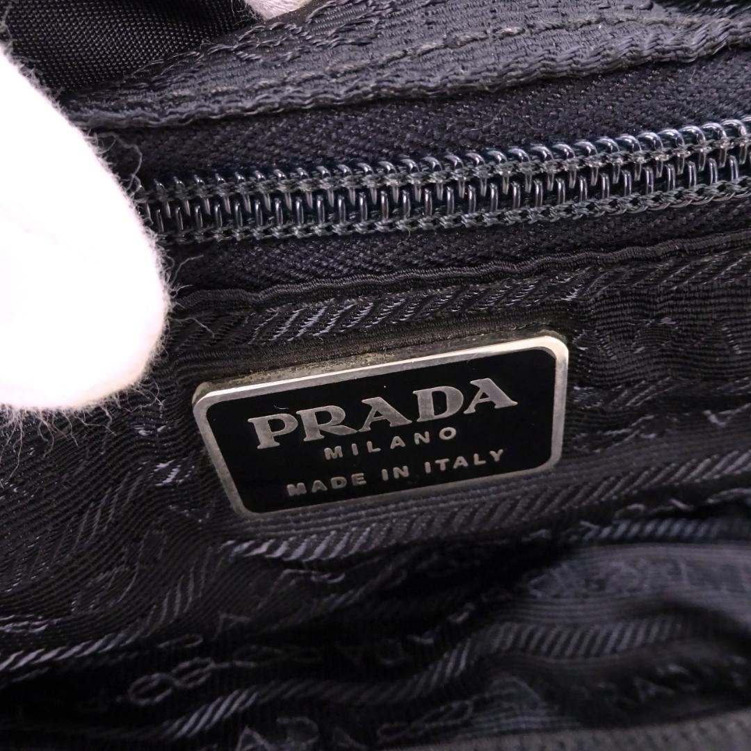 PRADA Backpack Triangle Logo Black Nylon Leather Silver B2811F Backpack Daypac thumbnail 8