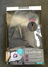 JJ Cole Bundle Me Infant 0-12 months Sherpa Lined Thermaplush Cover Gray/cream