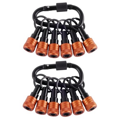 Upgraded Orange 12PCS Bit Holders Keychain, 1/4 inch Hex Shank Bit Holders, Q...