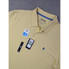 IZOD Advantage Performance Mens Large Natural Stretch Golf Polo Shirt Yellow